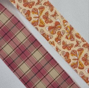 (2) Vtg WFR Ribbon Corp Ribbon - Plaid And Butterflies